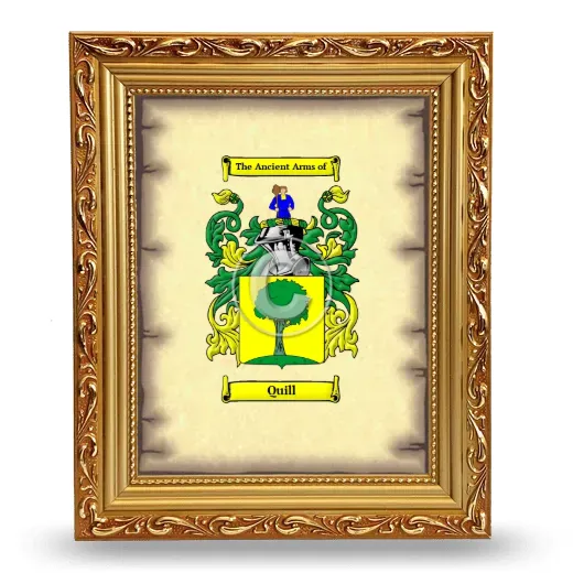 Quill Coat of Arms Framed - Gold