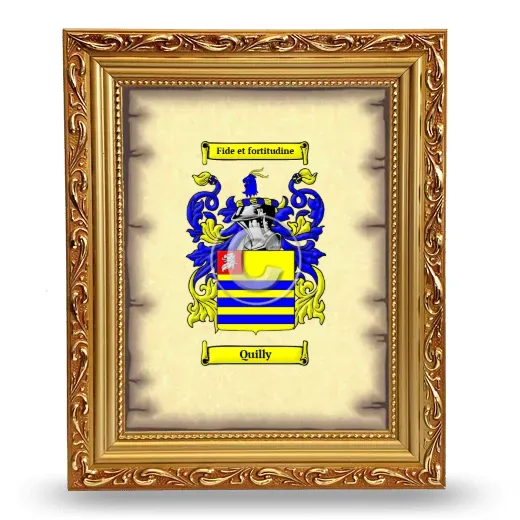 Quilly Coat of Arms Framed - Gold