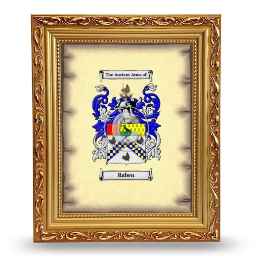 Raben Coat of Arms Framed - Gold