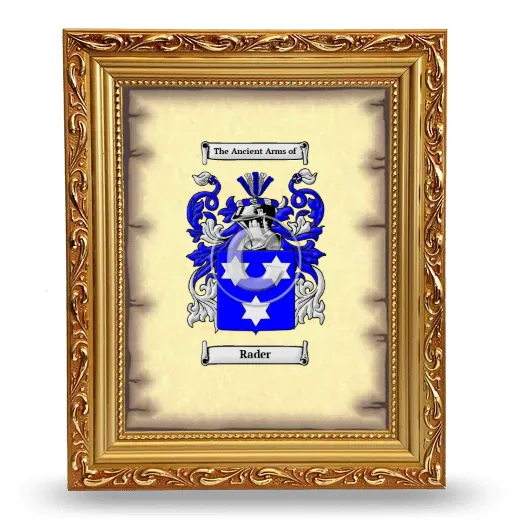 Rader Coat of Arms Framed - Gold