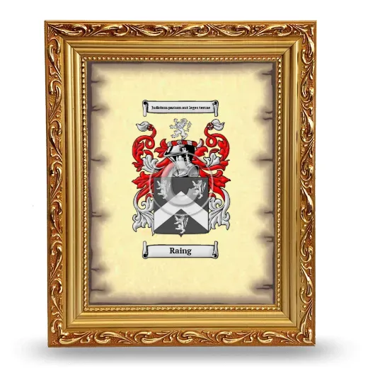 Raing Coat of Arms Framed - Gold