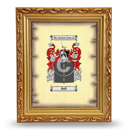 Rall Coat of Arms Framed - Gold
