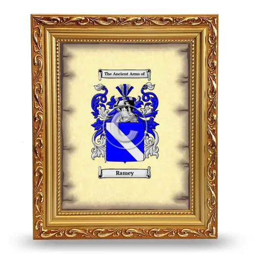Ramey Coat of Arms Framed - Gold
