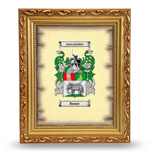Ranay Coat of Arms Framed - Gold