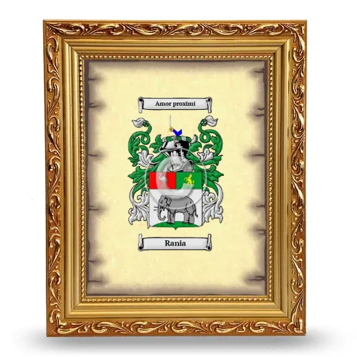 Rania Coat of Arms Framed - Gold