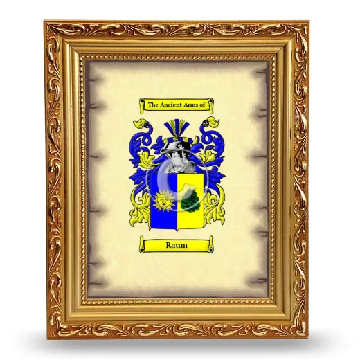 Raum Coat of Arms Framed - Gold