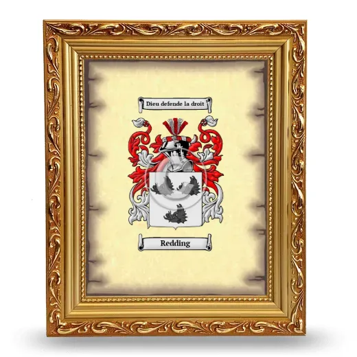 Redding Coat of Arms Framed - Gold