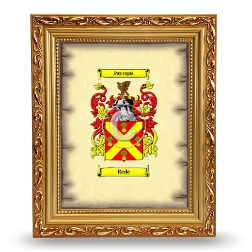 Rede Coat of Arms Framed - Gold