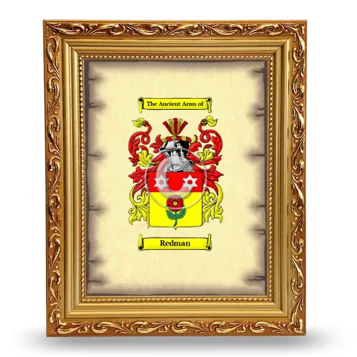 Redman Coat of Arms Framed - Gold