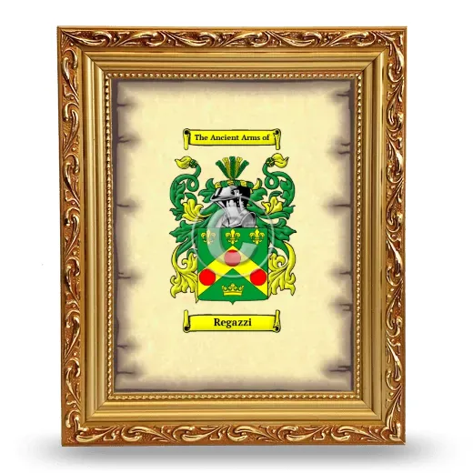 Regazzi Coat of Arms Framed - Gold