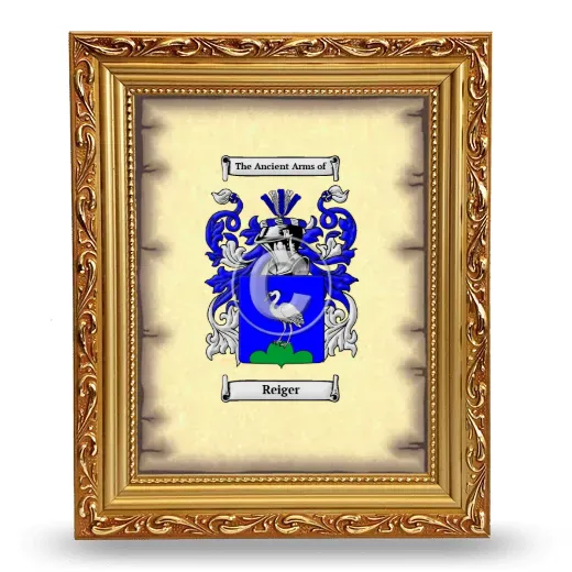 Reiger Coat of Arms Framed - Gold