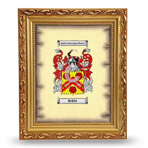 Rekitt Coat of Arms Framed - Gold