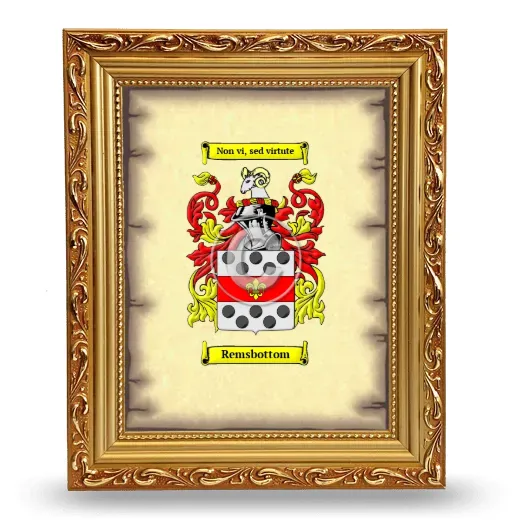 Remsbottom Coat of Arms Framed - Gold