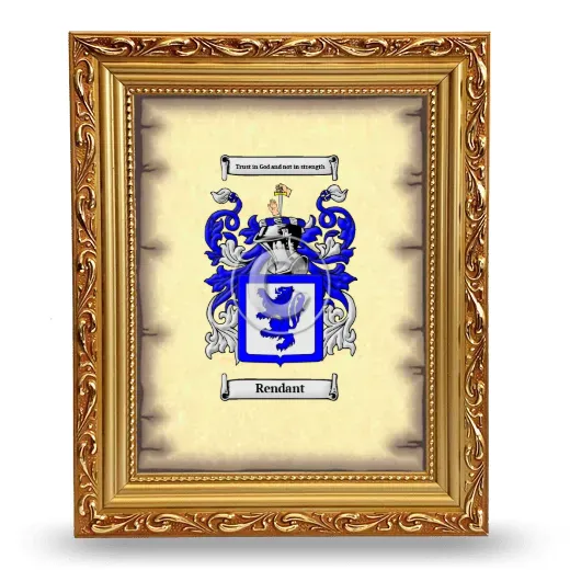 Rendant Coat of Arms Framed - Gold