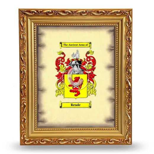 Rende Coat of Arms Framed - Gold
