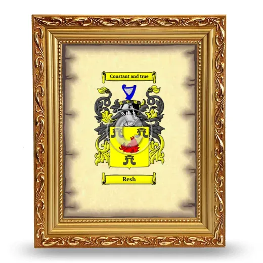 Resh Coat of Arms Framed - Gold