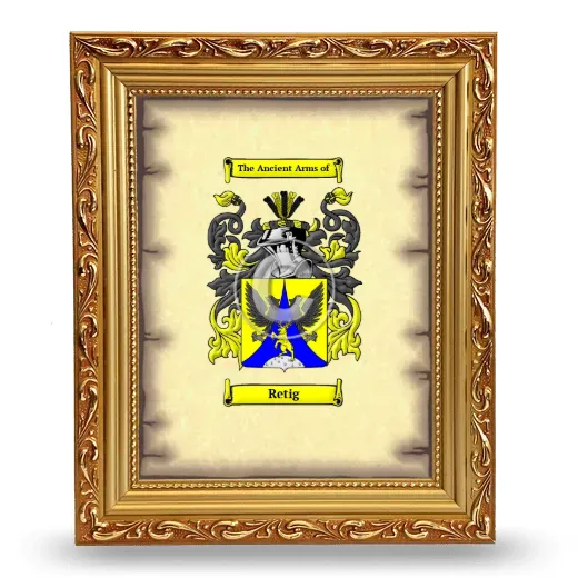 Retig Coat of Arms Framed - Gold
