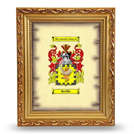 Revilla Coat of Arms Framed - Gold