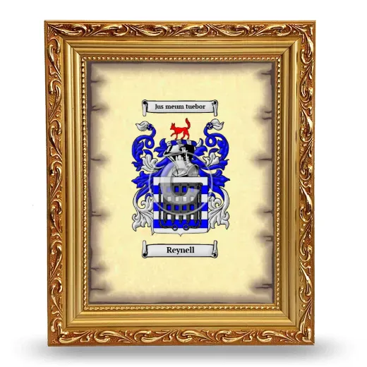 Reynell Coat of Arms Framed - Gold