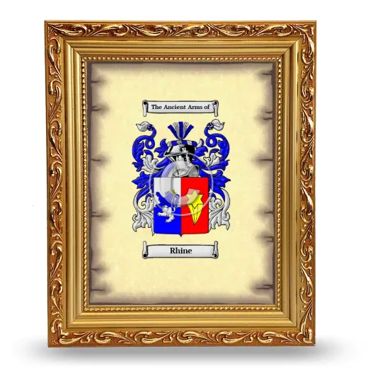 Rhine Coat of Arms Framed - Gold