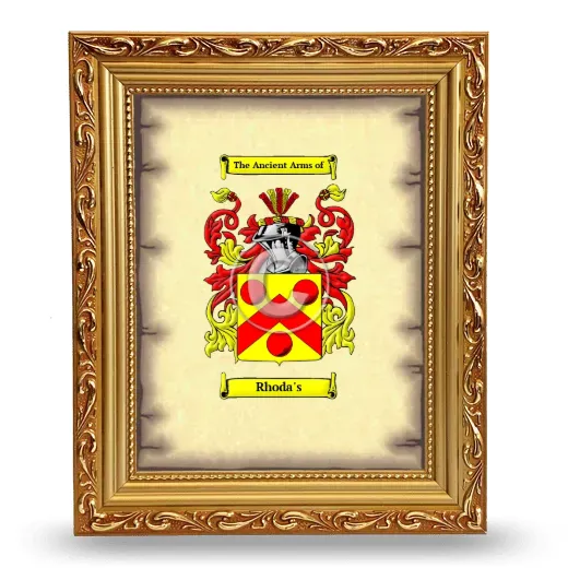 Rhoda's Coat of Arms Framed - Gold