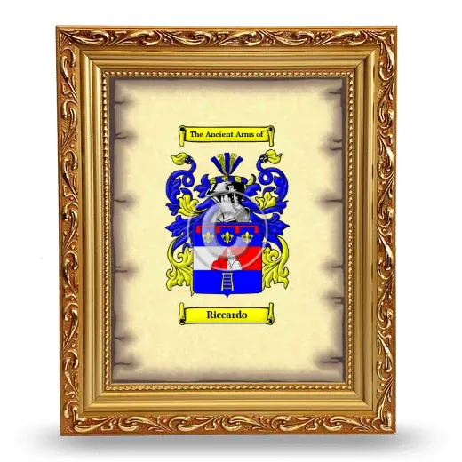 Riccardo Coat of Arms Framed - Gold