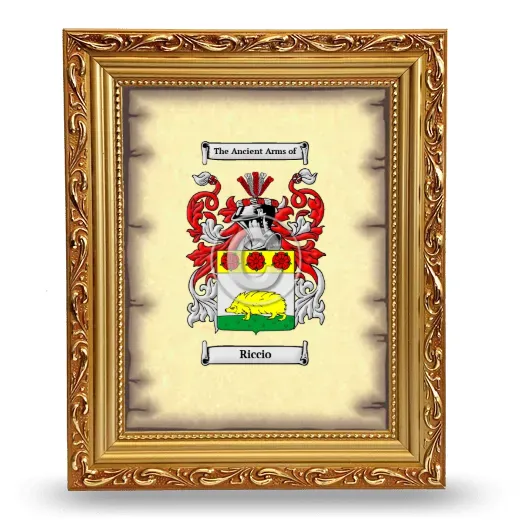 Riccio Coat of Arms Framed - Gold
