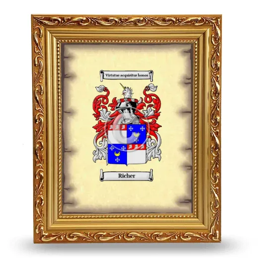Richer Coat of Arms Framed - Gold