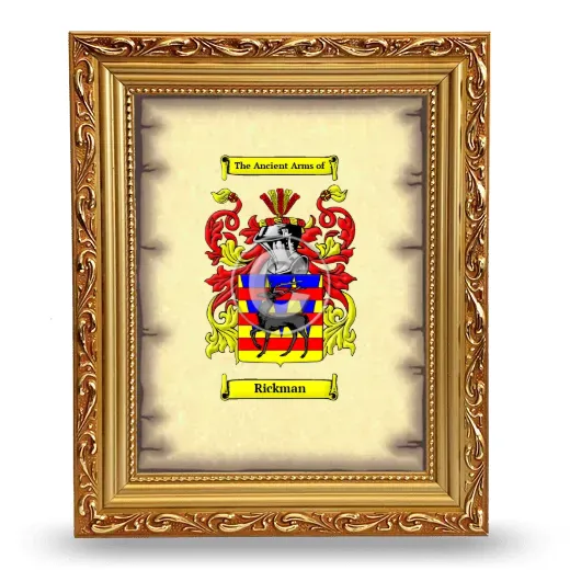 Rickman Coat of Arms Framed - Gold