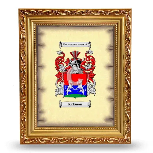 Rickman Coat of Arms Framed - Gold