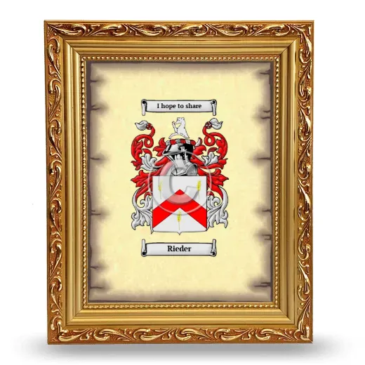 Rieder Coat of Arms Framed - Gold