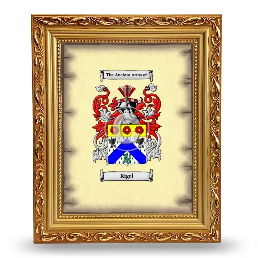 Rigel Coat of Arms Framed - Gold