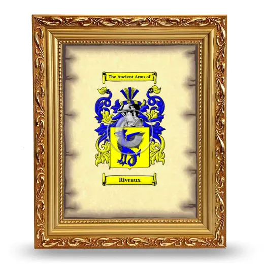 Riveaux Coat of Arms Framed - Gold