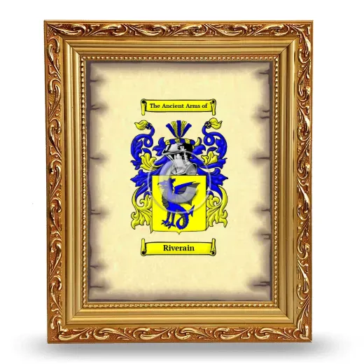 Riverain Coat of Arms Framed - Gold