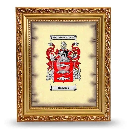Roaches Coat of Arms Framed - Gold