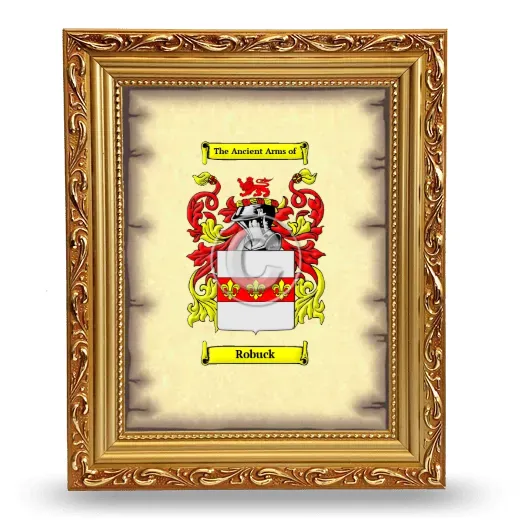 Robuck Coat of Arms Framed - Gold
