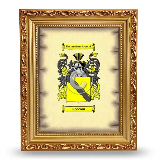 Rocconi Coat of Arms Framed - Gold