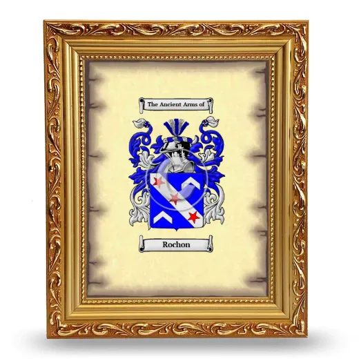 Rochon Coat of Arms Framed - Gold