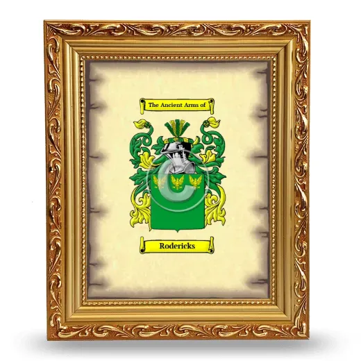 Rodericks Coat of Arms Framed - Gold