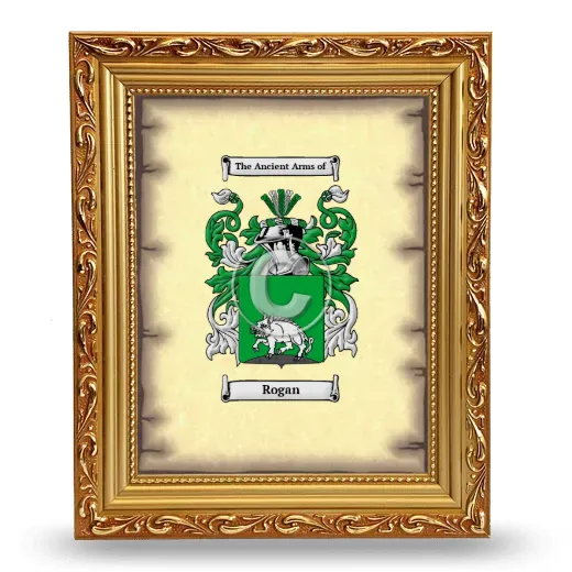 Rogan Coat of Arms Framed - Gold