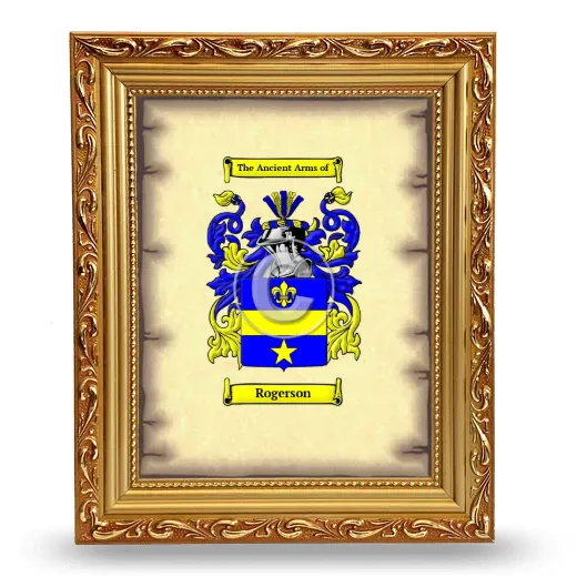 Rogerson Coat of Arms Framed - Gold
