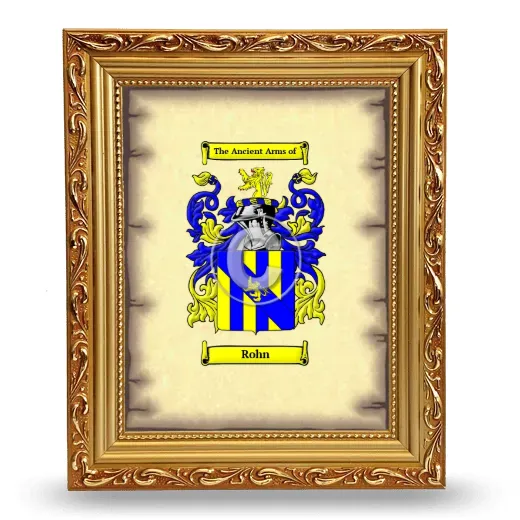Rohn Coat of Arms Framed - Gold