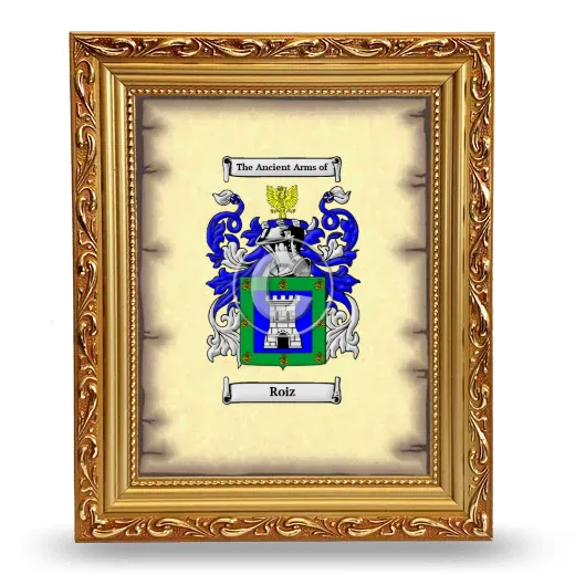 Roiz Coat of Arms Framed - Gold
