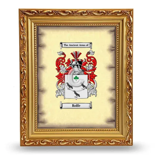 Rolfe Coat of Arms Framed - Gold