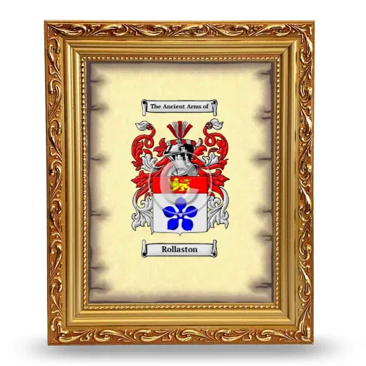 Rollaston Coat of Arms Framed - Gold