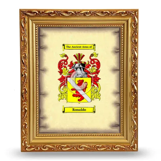 Ronaldo Coat of Arms Framed - Gold