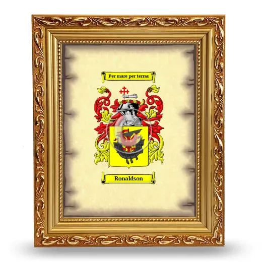 Ronaldson Coat of Arms Framed - Gold