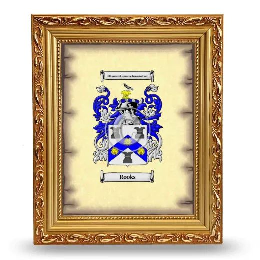 Rooks Coat of Arms Framed - Gold