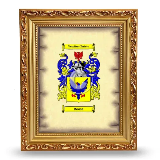 Roose Coat of Arms Framed - Gold