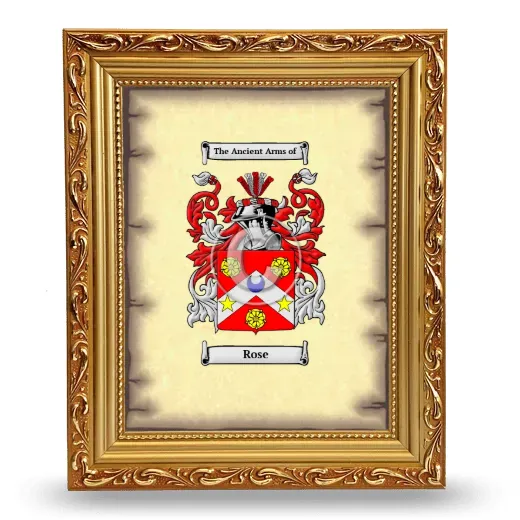 Rose Coat of Arms Framed - Gold